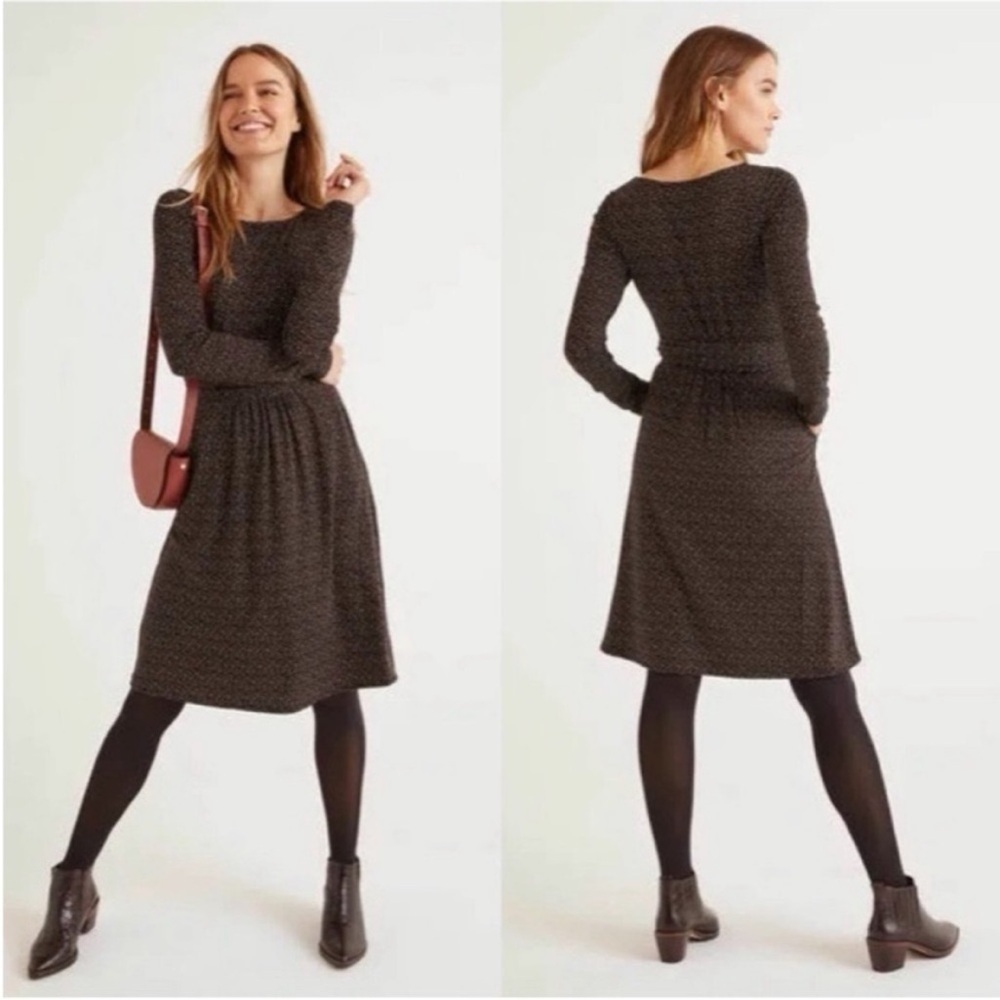 Boden Abigail Jersey Dress Black Confetti Spot